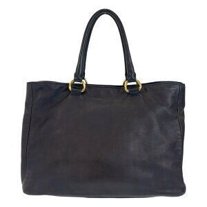 Prada tote bag Navy leather Blue shoulder